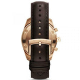 Emporio Armani Chronograph Gray Dial Brown Leather Strap Watch For Men - AR6043 Authentic Buy Shop Now