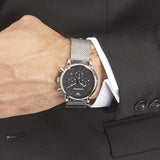 Emporio Armani Luigi Chronograph Black Dial Silver Mesh Bracelet Watch For Men - AR1811 Authentic Buy Shop Now