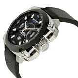 Diesel BAMF Chronograph Black Dial Black Leather Strap Watch For Men - DZ7345 Authentic Buy Shop Now