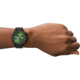 Emporio Armani Mario Chronograph Green Dial Black Steel Strap Watch For Men - AR11472 Authentic Buy Shop Now