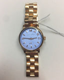 Marc Jacobs Mini Baker Blue Dial Rose Gold Steel Strap Watch for Women - MBM3285 Authentic Buy Shop Now