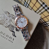 Burberry The City White Dial Two Tone Steel Strap Watch for Women - BU9105 Authentic Buy Shop Now