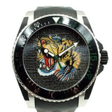 Gucci Dive Tiger Black Dial Black Rubber Strap Watch For Men - YA136318 Authentic Buy Shop Now