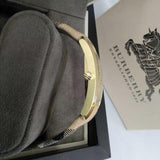 Burberry Pioneer Champagne Dial Haymarket Beige Leather Strap Watch for Women - BU9407 Authentic Buy Shop Now
