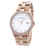 Marc Jacobs Henry Diamonds White Dial Rose Gold Steel Strap Watch for Women - MBM3079 Authentic Buy Shop Now