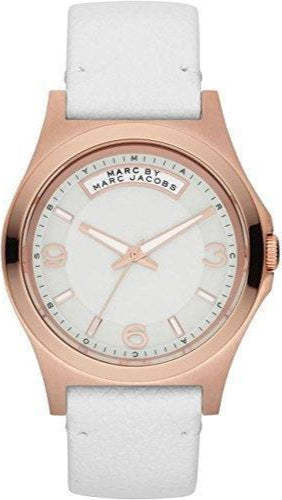 Marc Jacobs Baby Dave White Dial White Leather Strap Watch for Women - MBM1260 Authentic Buy Shop Now