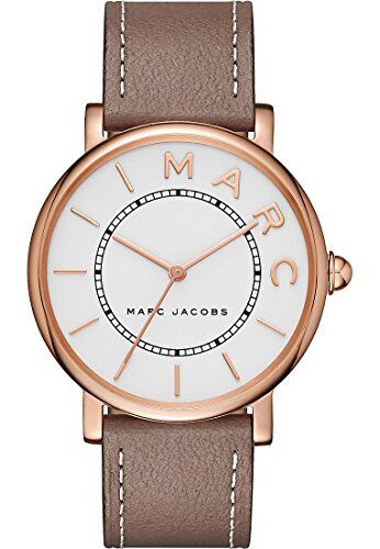 Marc Jacobs Roxy White Dial Cement Brown Leather Strap Watch for Women - MJ1533 Authentic Buy Shop Now