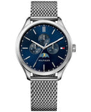 Tommy Hilfiger Oliver Quartz Blue Dial Silver Mesh Bracelet Watch for Men - 1791302 Authentic Buy Shop Now