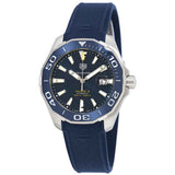 Tag Heuer Aquaracer Calibre 5 Automatic Blue Dial Blue Rubber Strap Watch for Men - WAY201B.FT6150 Authentic Buy Shop Now