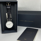 Daniel Wellington Classic Petite Reading White Dial Black Leather Strap Watch For Women - DW00100185 Authentic Buy Shop Now