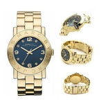 Marc Jacobs Amy Blue Dial Gold Steel Strap Watch for Women - MBM3166 Authentic Buy Shop Now