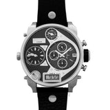 Diesel Mr Daddy Chronograph White Dial Black Leather Strap Watch For Men - DZ7125 Authentic Buy Shop Now