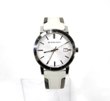 Burberry The City Silver Dial White Leather Strap Watch for Women - BU9019 Authentic Buy Shop Now