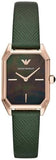 Emporio Armani Gioia Analog Black Mother of Pearl Dial Green Leather Strap Watch For Women - AR11149 Authentic Buy Shop Now