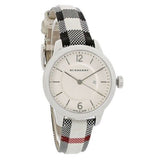Burberry Classic Stone Silver Dial Horseberry Black Leather Strap Watch for Women - BU10103 Authentic Buy Shop Now