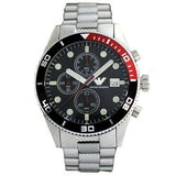 Emporio Armani Chronograph Black Dial Silver Stainless Steel Watch For Men - AR5855 Authentic Buy Shop Now