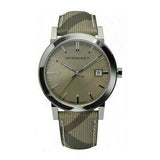 Burberry The City Beige Dial Chequered Brown Leather Strap Watch for Women - BU9029 Authentic Buy Shop Now