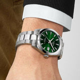 Tissot Gentleman Powermatic 80 Silicium Green Dial Silver Steel Strap Watch For Men - T127.407.11.091.01 Authentic Buy Shop Now