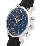 IWC Portofino Chronograph Blue Dial Black Leather Strap Watch for Men - IW391036 Authentic Buy Shop Now