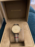 Burberry Classic Champagne Gold Dial Horseferry Leather Strap Watch for Women - BU10104 Authentic Buy Shop Now