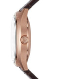 Emporio Armani Meccanico White Skeleton Dial Brown Leather Strap Watch For Men - AR60005 Authentic Buy Shop Now
