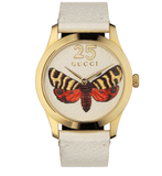 Gucci G Timeless Butterfly White Dial White Leather Strap Watch For Women - YA1264062 Authentic Buy Shop Now