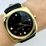 Marc Jacobs Mandy Black Dial Black Leather Strap Watch for Women - MJ1597 Authentic Buy Shop Now