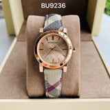 Burberry The City Pink Dial Brown Leather Strap Watch for Women - BU9236 Authentic Buy Shop Now