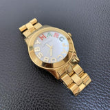 Marc Jacobs Rivera White Dial Gold Steel Strap Watch for Women - MBM3137 Authentic Buy Shop Now