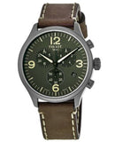 Tissot T Sport Chrono XL Green Dial Brown Leather Strap Watch For Men - T116.617.36.097.00 Authentic Buy Shop Now