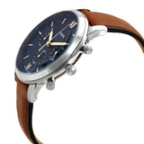 Fossil Neutra Chronograph Blue Dial Brown Leather Strap Watch for Men - FS5453 Authentic Buy Shop Now