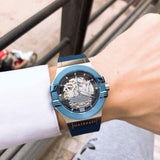 Maserati Potenza Skeleton Dial Quartz Blue Silicon Watch For Men - R8821108028 Authentic Buy Shop Now