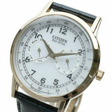 Citizen Watch Eco Drive Day & Date White Dial Black Leather Strap Watch For Men - AO9003-16A Authentic Buy Shop Now