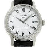 Tissot Carson Powermatic 80 White Dial Black Leather Strap Watch For Men - T085.407.16.013.00 Authentic Buy Shop Now