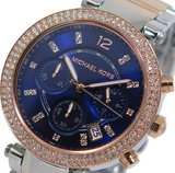 Michael Kors Parker Blue Dial Two Tone Steel Strap Watch for Women - MK6141 Authentic Buy Shop Now