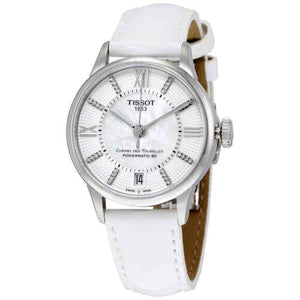 Tissot Chemin Des Tourelles Powermatic 80 Lady White Dial White Leather Strap Watch For Women - T099.207.16.116.00 Authentic Buy Shop Now