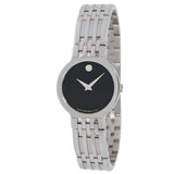 Movado Veturi Quartz Black Dial Silver Steel Strap Watch for Women - 0606338 Authentic Buy Shop Now
