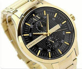 Armani Exchange Hampton Chronograph Black Dial Gold Steel Strap Watch For Men - AX2122 Authentic Buy Shop Now