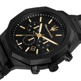Maserati Stile Chronograph Black Dial Black Steel Strap Watch For Men - R8873642005 Authentic Buy Shop Now