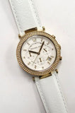 Michael Kors Parker White Dial with Diamonds White Leather Strap Watch for Women - MK2290 Authentic Buy Shop Now