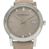 Burberry The City Silver Dial Beige Leather Strap Unisex Watch - BU9010 Authentic Buy Shop Now