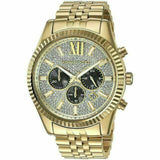 Michael Kors Lexington Crystals Gold Dial Gold Steel Strap Watch for Men - MK8494 Authentic Buy Shop Now