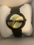Gucci Interlocking Grammy XL Gold Dial Black Steel Strap Watch for Men - YA133209 Authentic Buy Shop Now