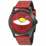 Gucci G Timeless Ghost Red Dial Red Leather Strap Watch For Men - YA1264023 Authentic Buy Shop Now