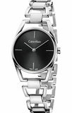 Calvin Klein Dainty Black Dial Silver Steel Strap Watch for Women - K7L23141 Authentic Buy Shop Now
