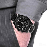 Emporio Armani Tazio Chronograph Black Dial Black Steel Strap Watch For Men - AR5989 Authentic Buy Shop Now