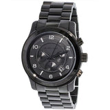 Michael Kors Runway Chronograph Black Dial Black Steel Strap Watch for Men - MK8157 Authentic Buy Shop Now
