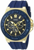 Guess Force Blue & Rose Gold Dial Blue Silicone Strap Watch For Men - W0674G2 Authentic Buy Shop Now