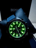 Hugo Boss Energy Chronograph Grey Dial Green Rubber Strap Watch For Men - 1513972 Authentic Buy Shop Now