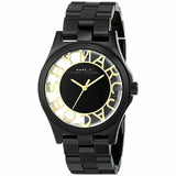 Marc Jacobs Henry Transparent Black Dial Black Steel Strap Watch for Women - MBM3255 Authentic Buy Shop Now